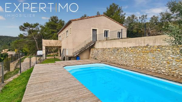 Saint-Ambroix (30500) Maison 140 m² avec piscine, 4 chambres, 2 bureaux.