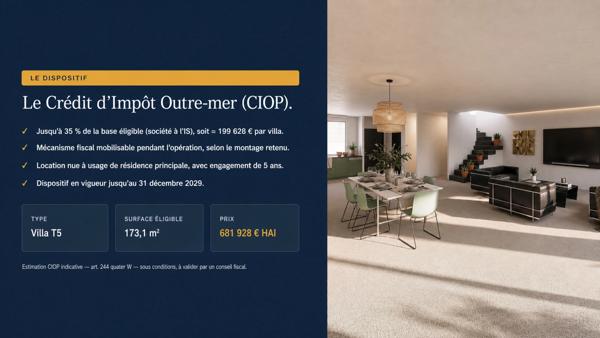 Villa Haut de gamme Saint-Denis – Villas T5 neuves elligibles CIOP