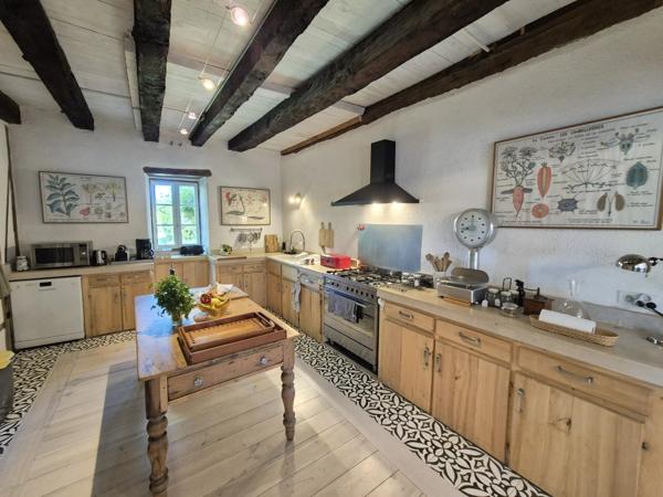 Deux maisons en pierre de caractère avec piscine, dépendances et 1,2 hectare de terrain près de Montaigu-de-Quercy
