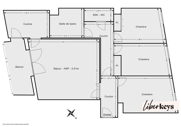 4 pièces familial de 80 m² | Balcon, parking, cave | Résidence 2015