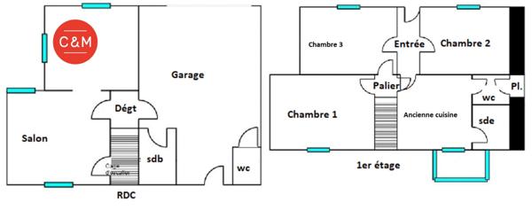 44400 REZE REZE BALINIERE - Maison 5 pièces 78m²