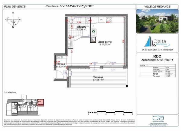 Appartement à vendre    2 pièces • 37,79 m2 Rédange