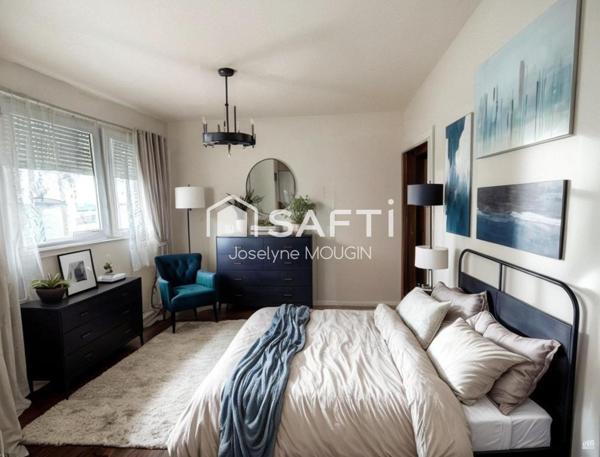 Appartement 2 chambres, balcon, cave.