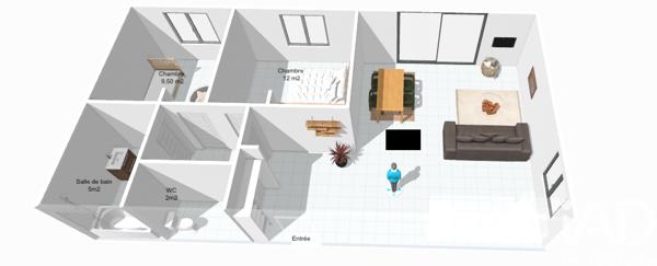 Appartement à vendre 3 pièces 63 m² Pinsaguel