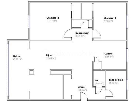 Appartement de 69 m²