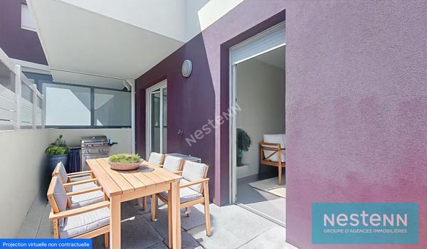 Istres, Appartement T2, en rez-de-chaussée, terrasse, place de stationnement privative