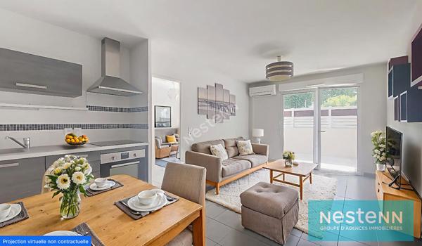 Istres, Appartement T2, en rez-de-chaussée, terrasse, place de stationnement privative