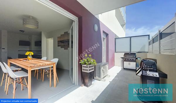 Istres, Appartement T2, en rez-de-chaussée, terrasse, place de stationnement privative