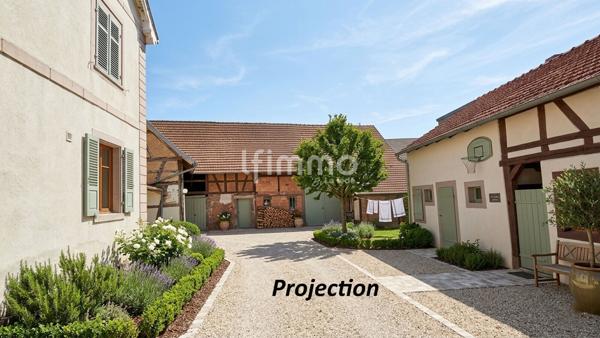 Ensemble immobilier, maison grange et dépendance