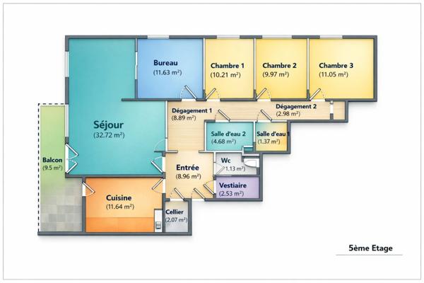 Appartement à vendre 6 pièces + Garage+Parking BRON (69)