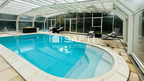 Maison familiale avec grand terrain, piscine et double garage à Bazas