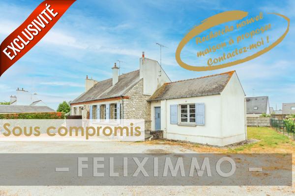 Saint-Pierre-la-Cour (53410) Maison de 63m² mitoyenne de caractère à rénover, terrain spacieux, exclusivité Saint Pierre la Cour !