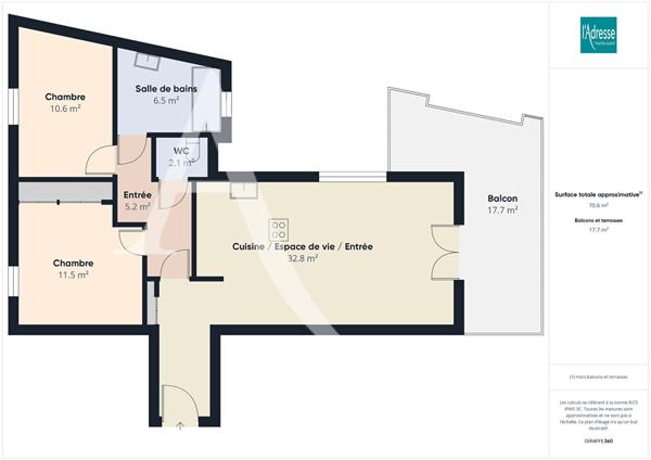 Appartement 3 pièce(s) 70.66 m2