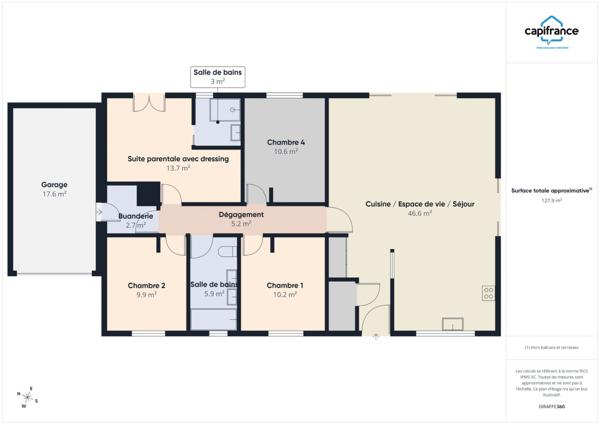 Maison à vendre maison de plain-pied de 110 m² avec piscine proche de VILLEFRANCHE DE LAURAGAIS