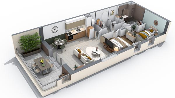 Appartement 3 pièces - 68 m²