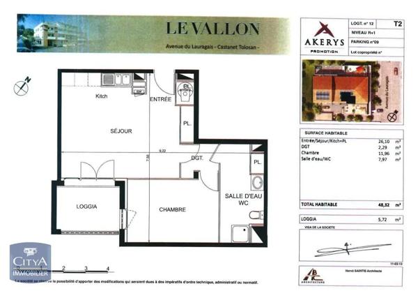 Appartement à louer 2 pièces 48.41m² Castanet-Tolosan (31320)