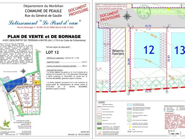 Terrain - Vendu - 414 m² - PEAULE | The Door Man