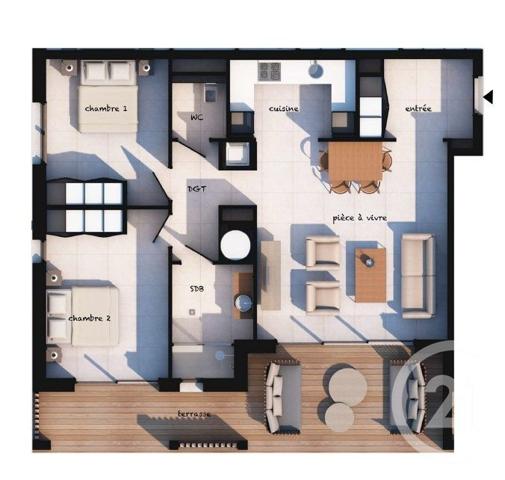 Appartement T3 à vendre  3 pièces - 77,95 m2 LECCI - 201