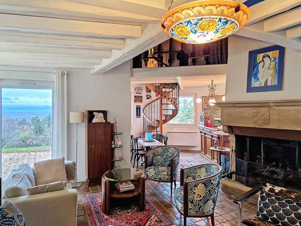 Maison de charme au toit de chaume, grand terrain avec piscine