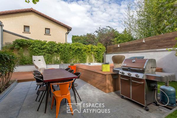 Maison d’architecte avec jardin, terrasses et spa