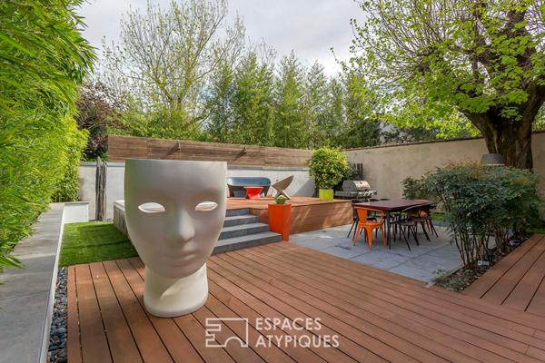 Maison d’architecte avec jardin, terrasses et spa