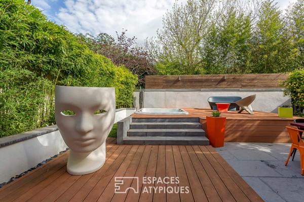 Maison d’architecte avec jardin, terrasses et spa