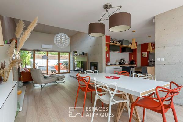 Maison d’architecte avec jardin, terrasses et spa