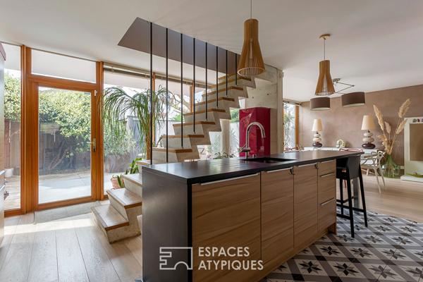 Maison d’architecte avec jardin, terrasses et spa