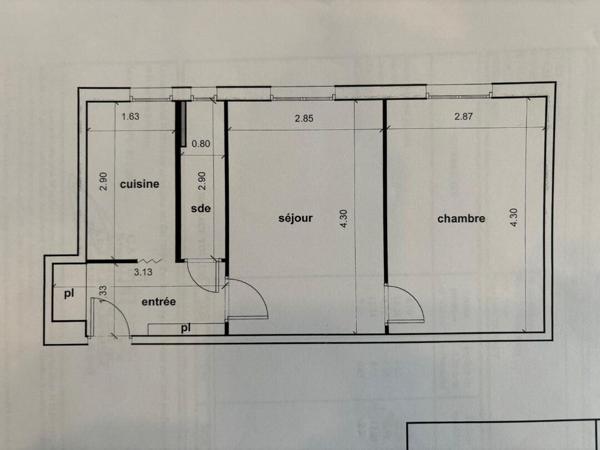 Appartement Paris 2 pièce(s) 35.70m2