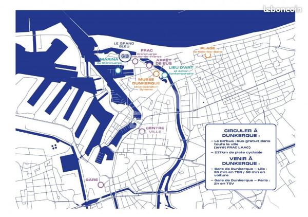 Appartement Marina Dunkerque 94 m2 balcon et double parking