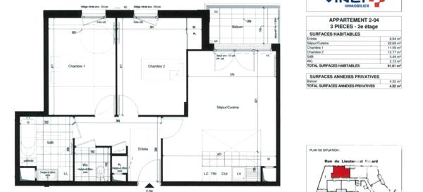 Appartement à vendre 3 pièces 62 m² Chatou