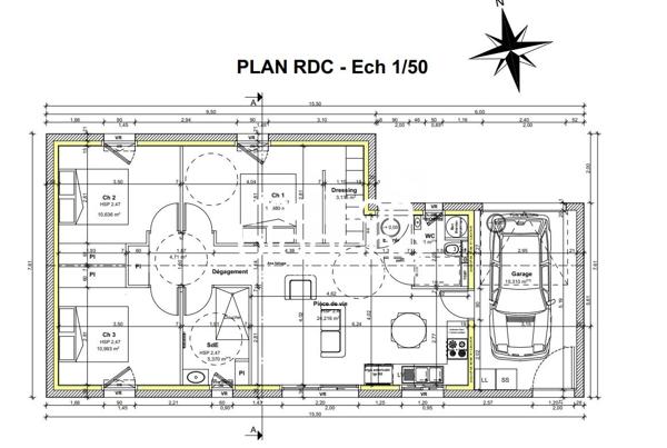 Maison 75 m2 à 500m du centre bourg et 7mn des plages