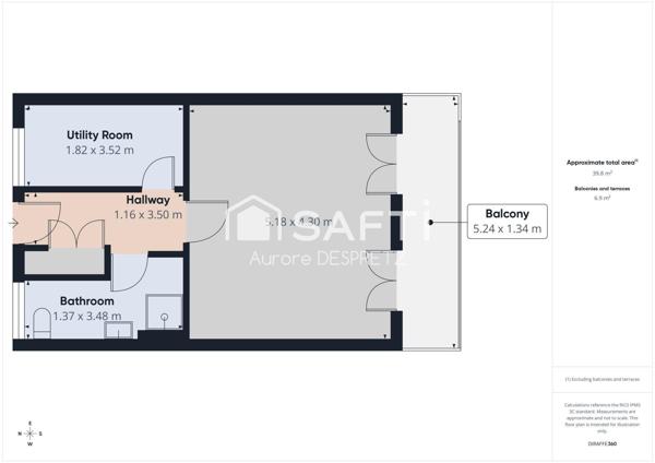 Roscoff – Studio 40 m² avec cuisine indépendante, balcon plein sud et parking