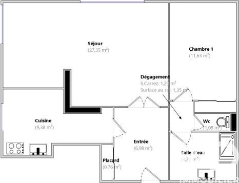 Appartement à vendre 3 pièces 63 m² Brunoy