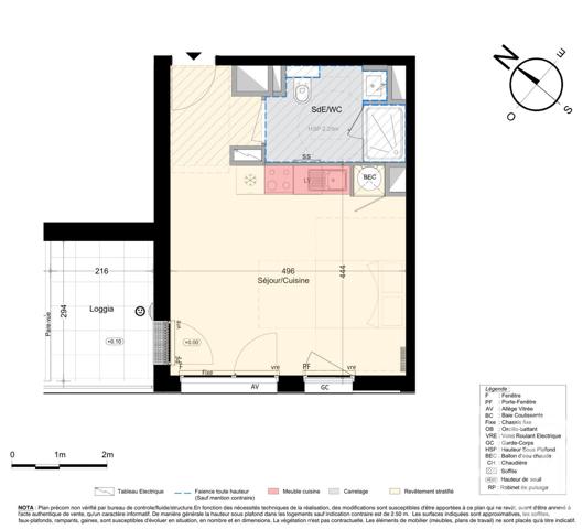 Appartement T1 à vendre  1 pièce - 30,28 m2 NANTES - 44