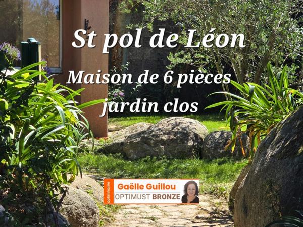 SAINT POL DE LEON : Maison de ville de 6 pièces 134m² avec jardin clos proche centre