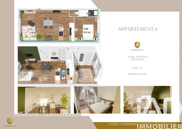 Appartement à vendre 2 pièces 39,8 m² Fougères