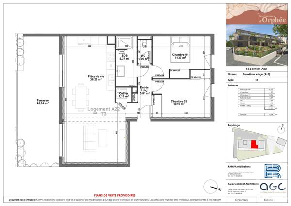 Appartement T3 à vendre  3 pièces - 72,53 m2 SAUZET - 26