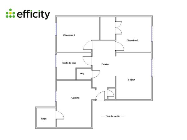 Appartement 3 pièces - 57 m² Exclusivité efficity