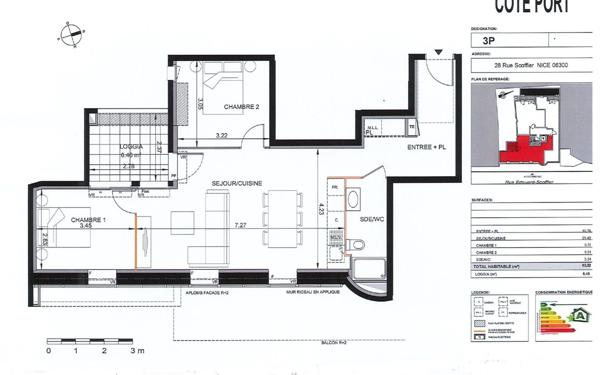 Appartement à louer    3 pièces •  Nice
