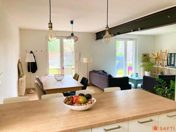 Maison 145m2, 4 chambres, garage et jardin.