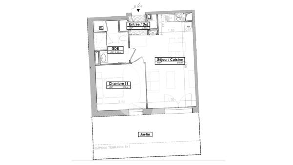 Appartement 2 pièces 43.81 m2