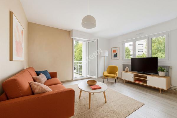 Nantes Collines du Cens : En vente ! Appartement T2 au dernier étage d'une petite copropriété avec ascenseur, séjour sur balcon Ouest et Sud, cuisine A/E, parking et cave.