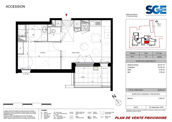 Appartement
                                                                                                                                                                                                                                                                                                                        2 pièce(s)                                                                                                                                                                                                          1 chambre(s)                                                                                                                                                                                                          42  m²