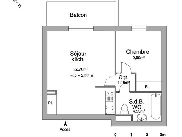 Location Appartement 2 pièces 38.15 m² - 2 RUE JEAN MONET Auch 32000