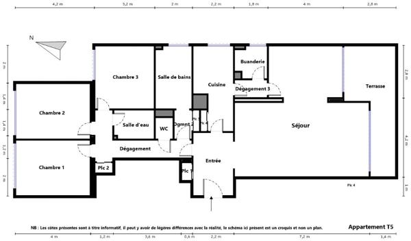 GARCHES  - Vaste appt T5, 116 m2, 200 m de la gare, balcon sud, cave, parking, proximité commerces