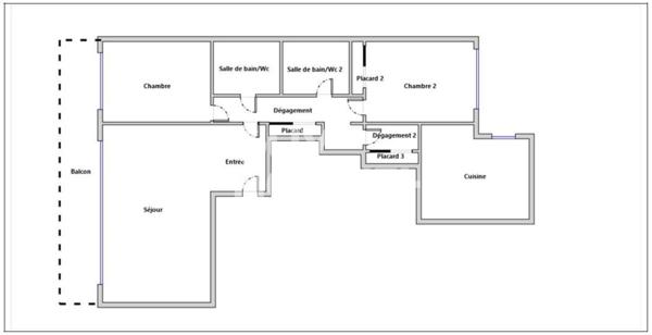 PARIS XVI, Flandrin, Superbe 105m2 au 3ème étage avec 2 chambres, terrasse 15m2 avec parking