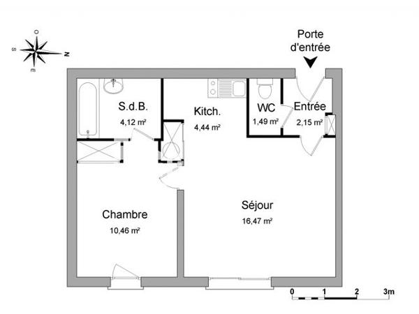 Location Appartement 2 pièces 39.13 m² - CARRE MADELEINE Orleans 45000