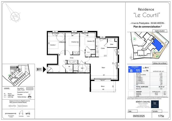 ARZON Appartement 4 pièces 85 m²