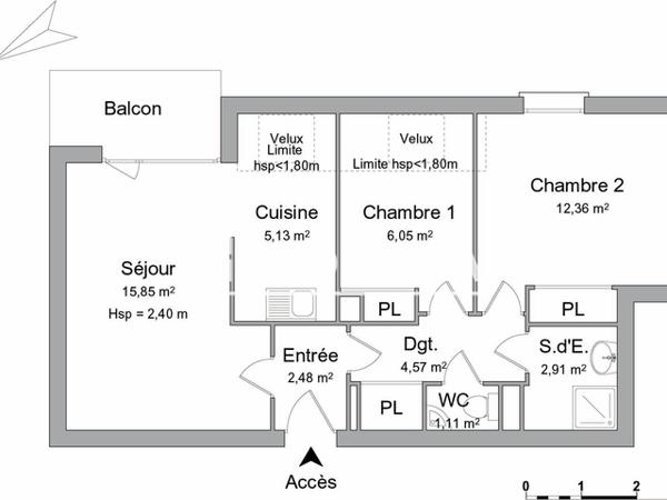 Location Appartement 3 pièces 50.46 m² - BATIMENT C Colmar 68000